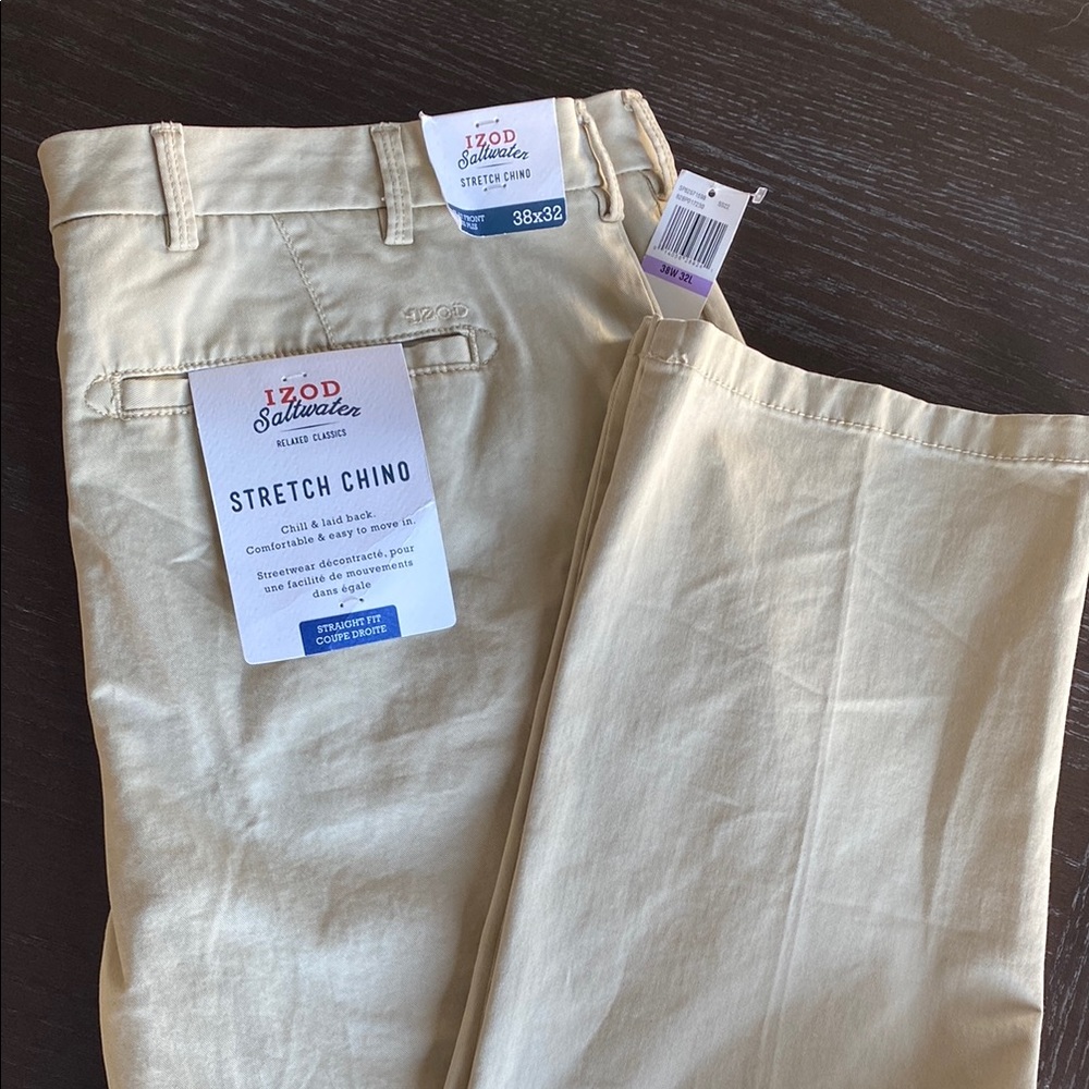 Izod Cream Chinos Lightweight Casual Pants